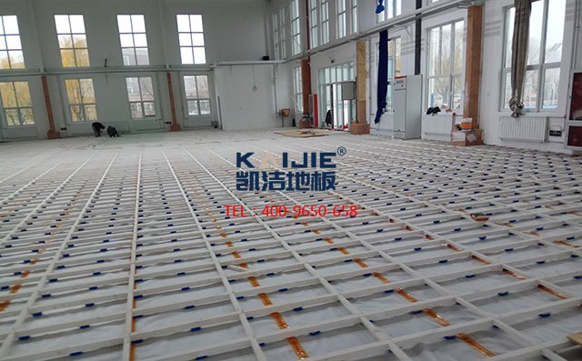 天津市西青區(qū)梨園監(jiān)獄體育館工地運動木地板項目案例——凱潔地板