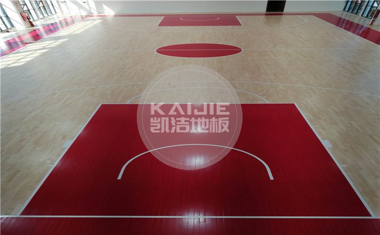 江西九江都昌第五小學(xué)體育館木地板案例—?jiǎng)P潔籃球地板廠家