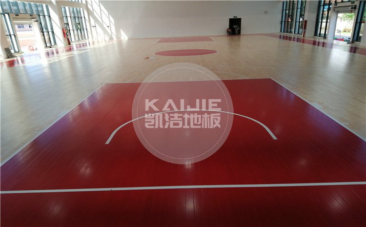 江西九江都昌第五小學(xué)體育館木地板案例—?jiǎng)P潔籃球地板廠家