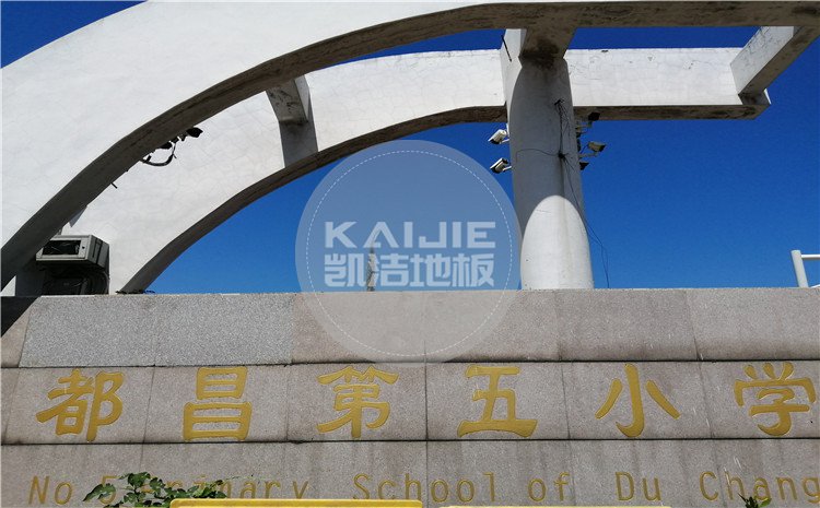 江西九江都昌第五小學(xué)體育館木地板案例—?jiǎng)P潔籃球地板廠家