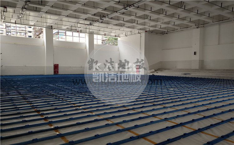 四川綿陽實驗中學(xué)體育館木地板項目-凱潔籃球木地板廠家